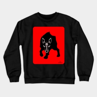 Lone Wolf Hunter - tribal design Crewneck Sweatshirt